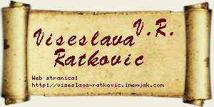 Višeslava Ratković vizit kartica